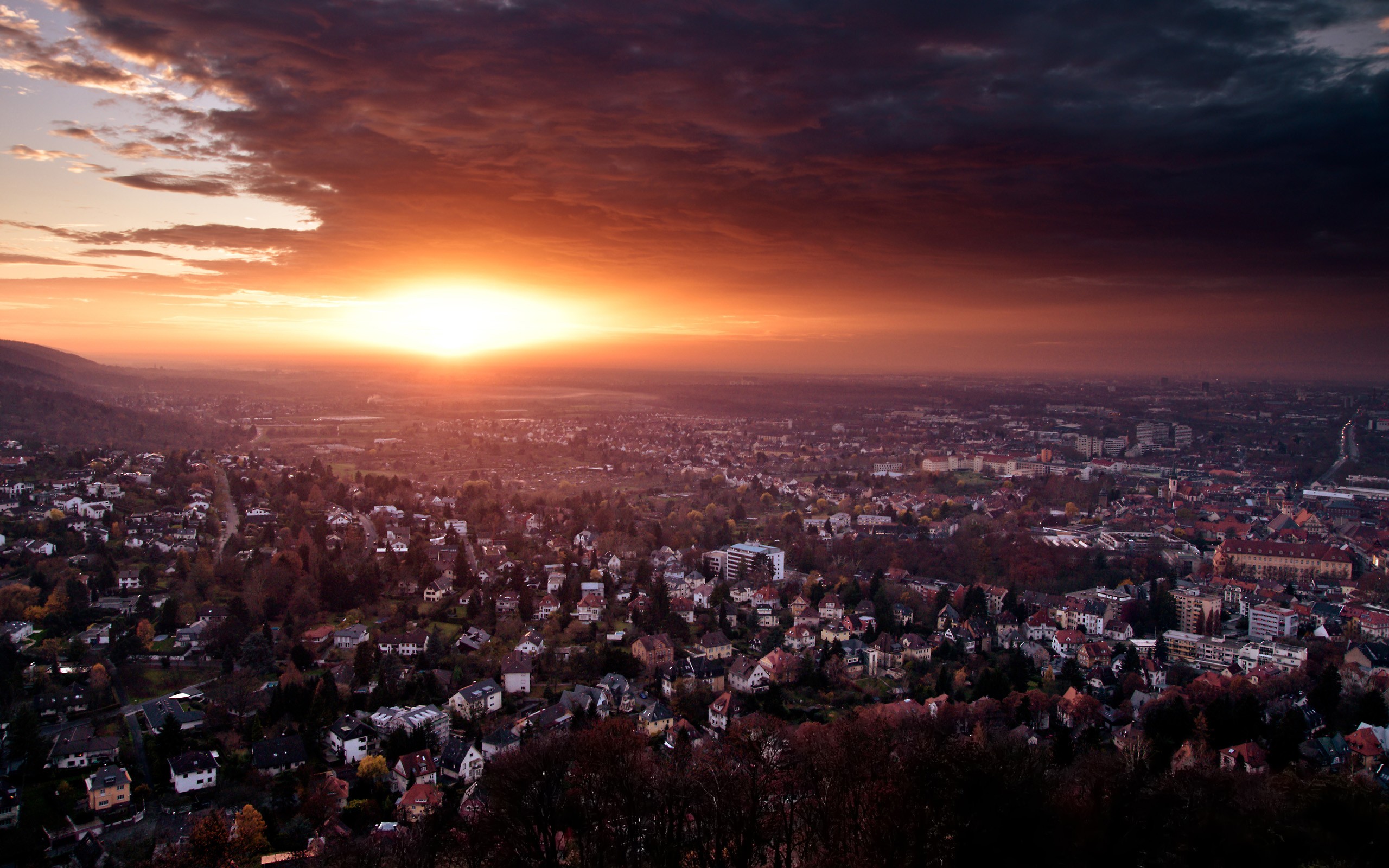 city, Sky, Sunset, Germany Wallpaper