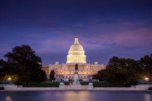 architecture, Building, Cityscape, City, Clouds, Evening, USA, Washington, D.C., Capital, Water, Trees, Lights, Statue, White House