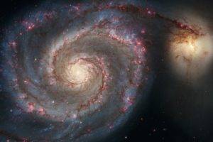 space, Stars, Spiral galaxy, NASA, Sky, Science, Messier 51, Whirlpool