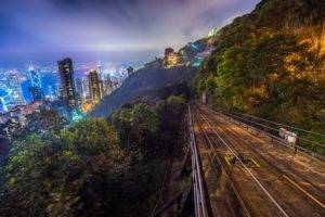 forest, Sky, City, Railway, Hong Kong