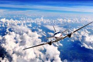 airplane, Aircraft, Clouds, Sky, King Air C90