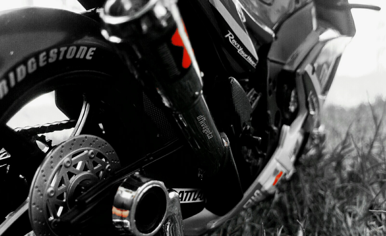 dfkvegeta, Heavy bike, Vehicle, Motorcycle, BlackandOrange, Grass, Toy Wallpaper