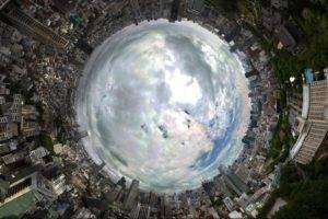 Tokyo, City, Panoramic sphere, Clouds