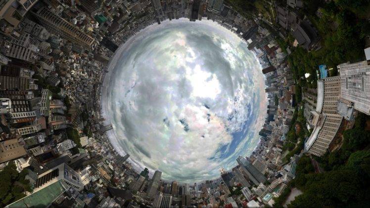 Tokyo, City, Panoramic sphere, Clouds HD Wallpaper Desktop Background