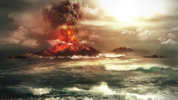 volcanic eruption, Island HD Wallpaper Desktop Background