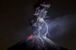 volcanic eruption, Lightning, Nature