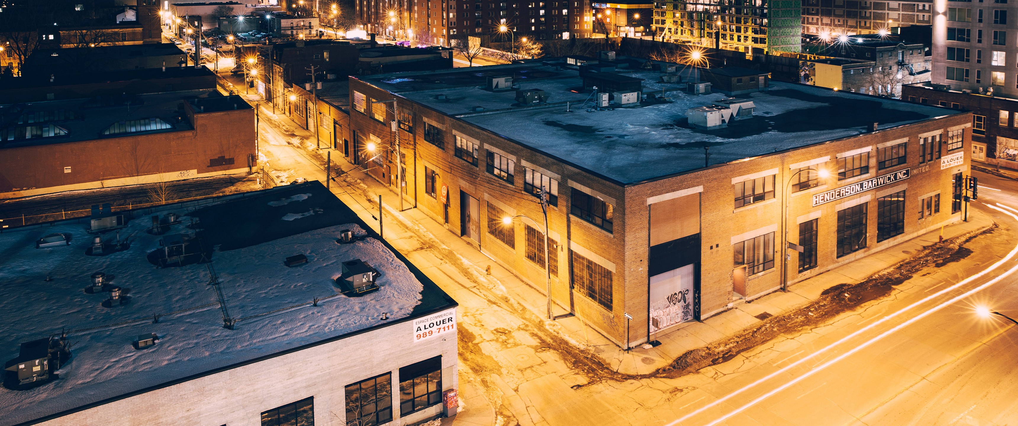 city, Night, Winter Wallpaper