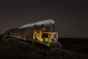night, Train, Vehicle
