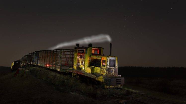 night, Train, Vehicle HD Wallpaper Desktop Background