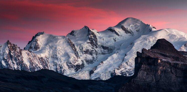 Mont Blanc, Mountains, Nature HD Wallpaper Desktop Background
