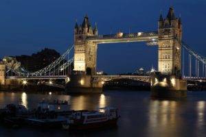 Tower Bridge, Architecture, Building, City, Dark, Dusk, England, Lights, London, Night, River, Sky, River Thames, Water, Bridge