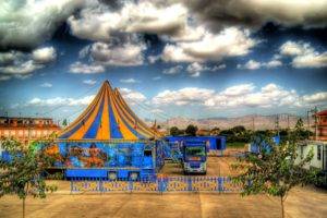 mountains, Clouds, HDR, Circus