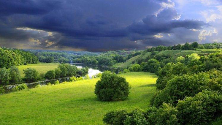 storm, River, Landscape HD Wallpaper Desktop Background