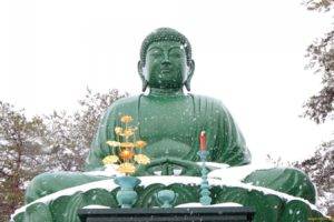 Buddha, Statue, Meditation, Religion, Snow, Winter