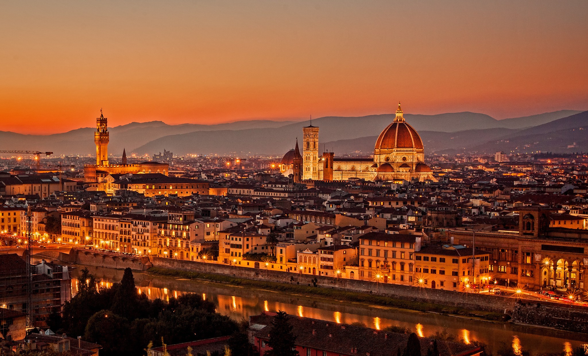 photography, Florence, Italy, Sunset Wallpaper