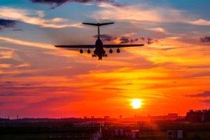 aircraft, Landing, Sunset, Il 76