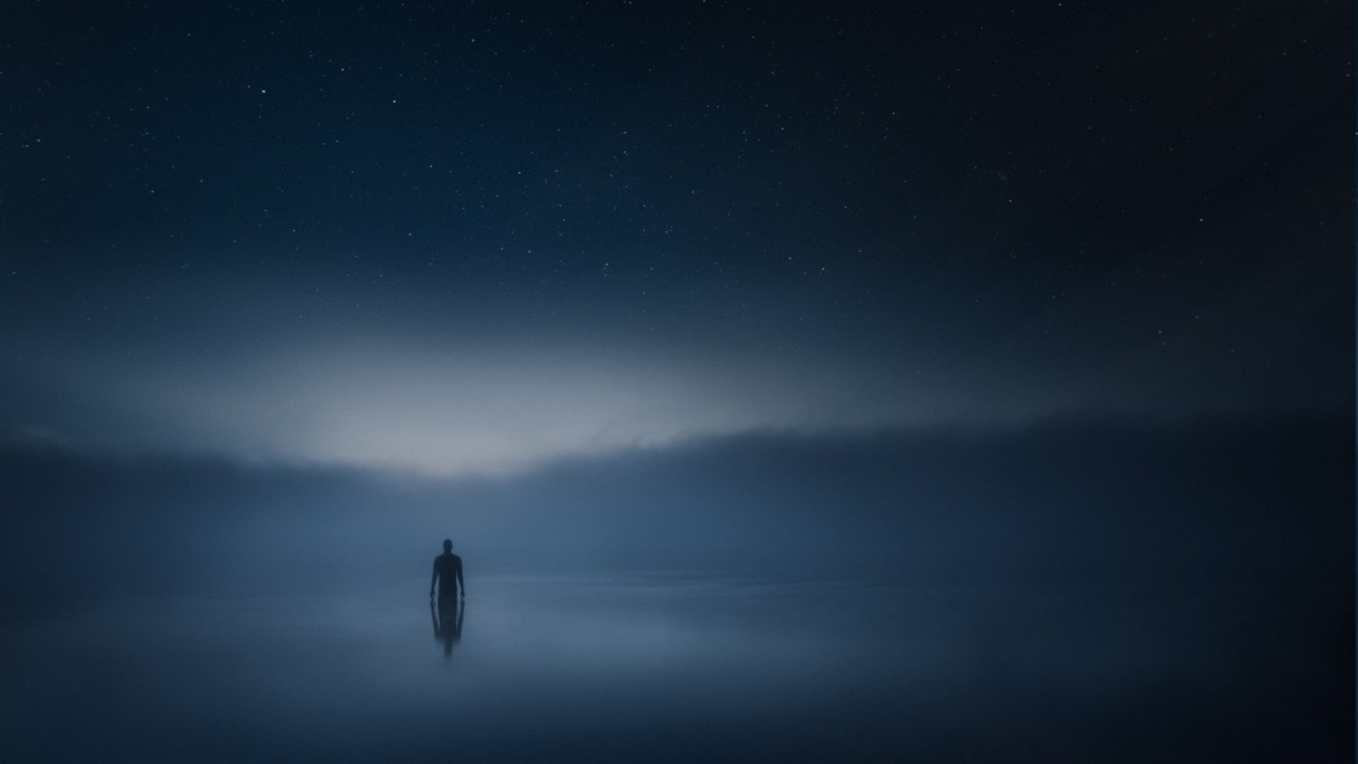 space, River, Animations, Alone, Clouds, Mist Wallpaper