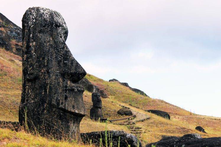 ranoraraku, Isladepascua, Easterisland, Moai, Rano raraku HD Wallpaper Desktop Background