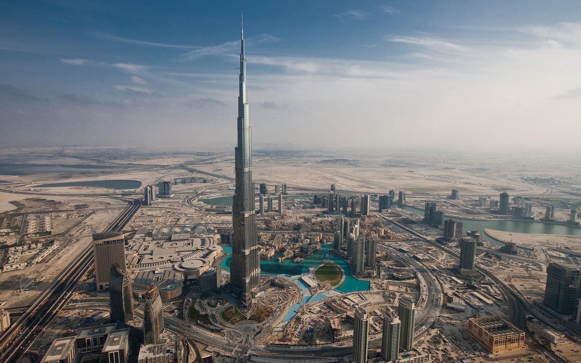 Dubai, Burj Khalifa, Architecture, City, Sky, Road, Building Wallpaper