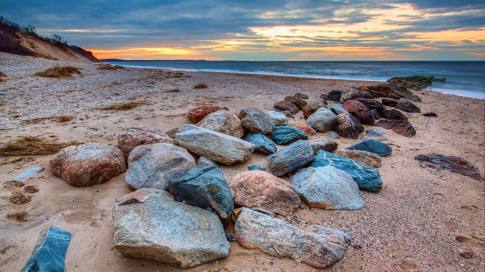 water, Sky, Clouds, Beach Wallpaper