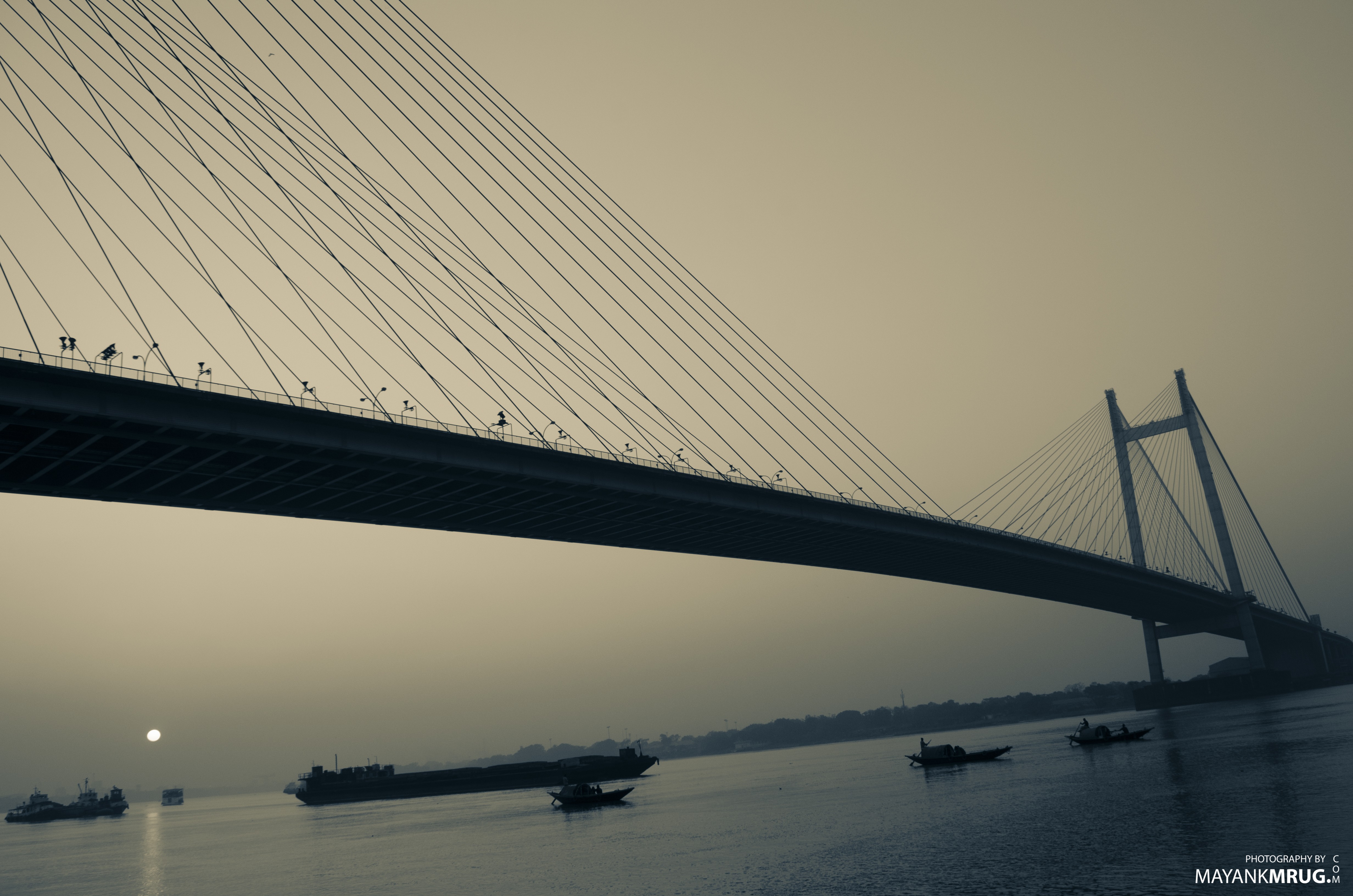bridge, Sunset, Calcutta, Kolkata Wallpaper