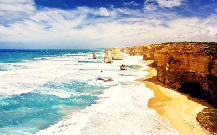 nature, Sky, Twelve Apostles, Australia, Sea HD Wallpaper Desktop Background