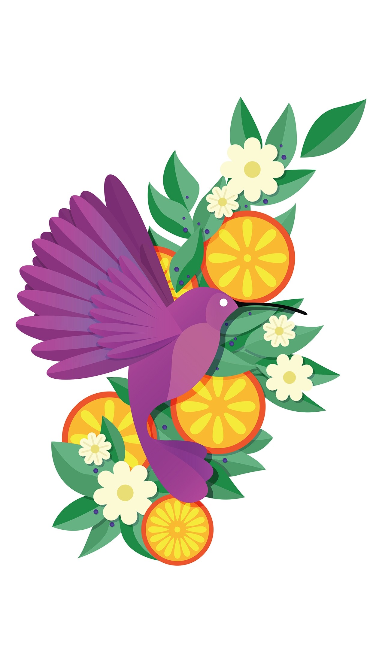 material minimal, Minimalism, Humming bird, Flowers Wallpaper