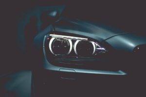 BMW, Headlights, Dark, Closeup, Car