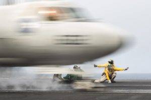 aircraft, Vehicle, Aircraft carrier, Motion blur, Military aircraft, Military, E 2 Hawkeye