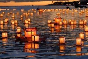 lantern, River, Lights, Sunset, Photography