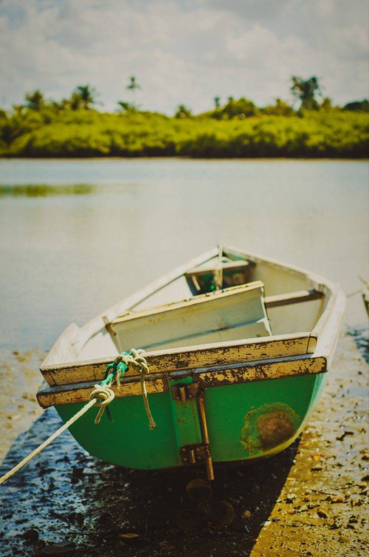boat, Sea, Nature, Trees, Bokeh, Blurred HD Wallpaper Desktop Background