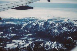 aerial view, Mountains, Ice, Snow, Clouds