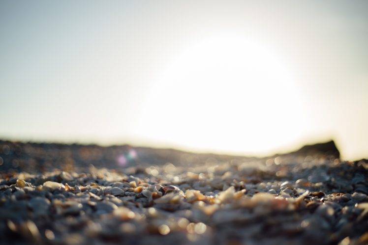 pebbles, Beach, Sunset, Nature HD Wallpaper Desktop Background