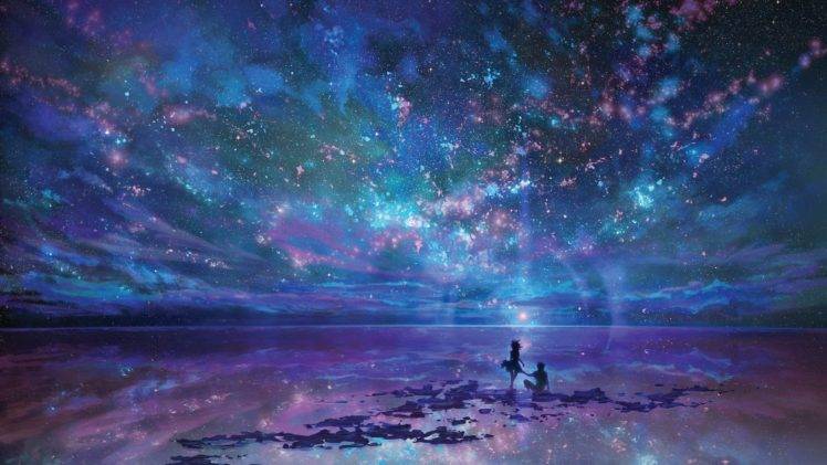 artwork, Fantasy art, Stars, Sea HD Wallpaper Desktop Background