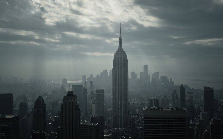 Empire State Building, New York City, Cityscape, Clouds HD Wallpaper Desktop Background