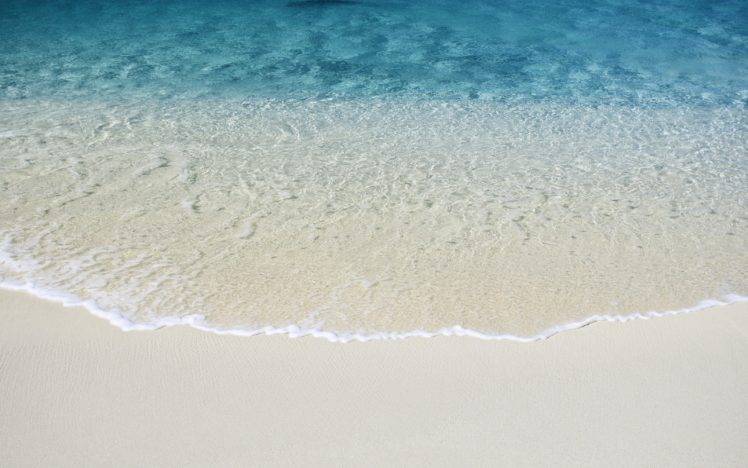 beach, Sea, Sand, Water, Waves, Foam HD Wallpaper Desktop Background