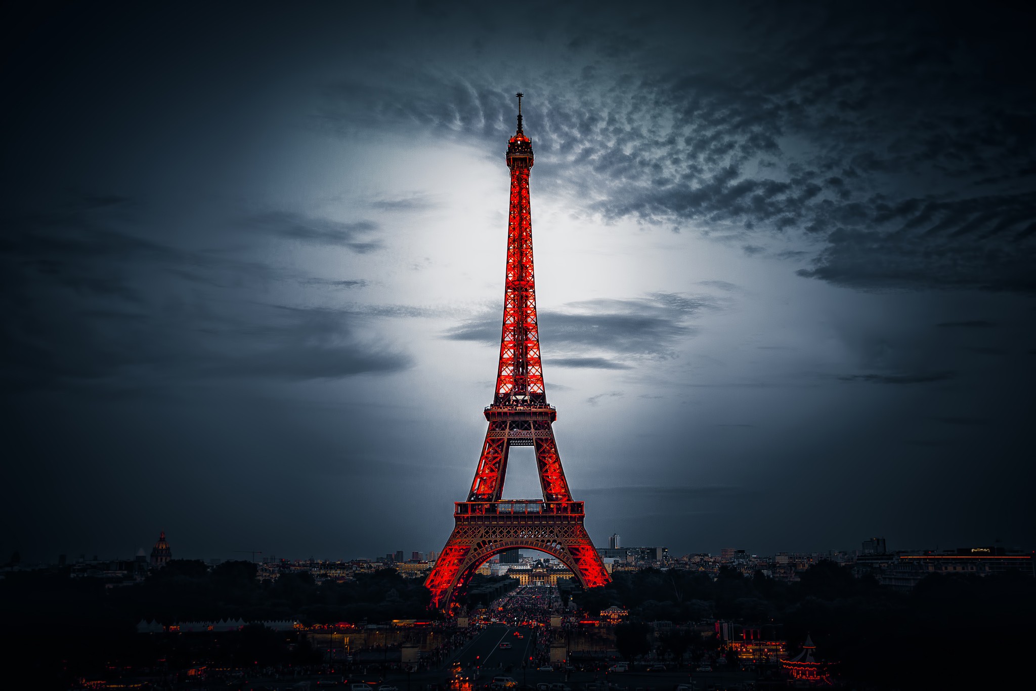 Eiffel Tower, Cityscape, France, Sky, Night Wallpaper