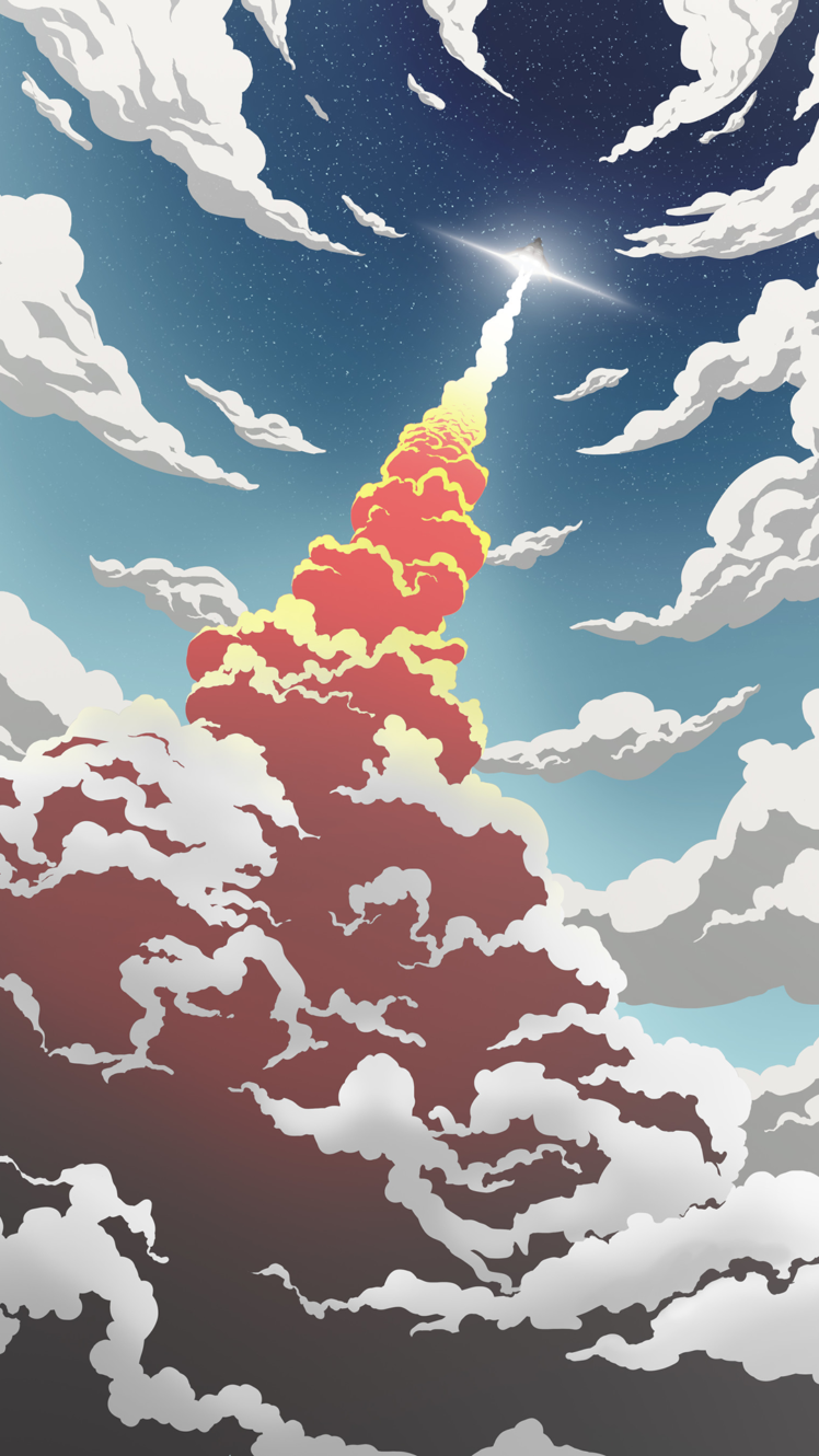 rocket, Clouds, Portrait display HD Wallpaper Desktop Background