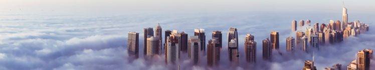 top, Sky, Clouds, Skyscraper, Panorama, Middle East, Dubai, Emirates HD Wallpaper Desktop Background