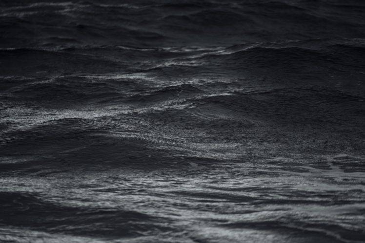 sea, Waves, Monochrome HD Wallpaper Desktop Background