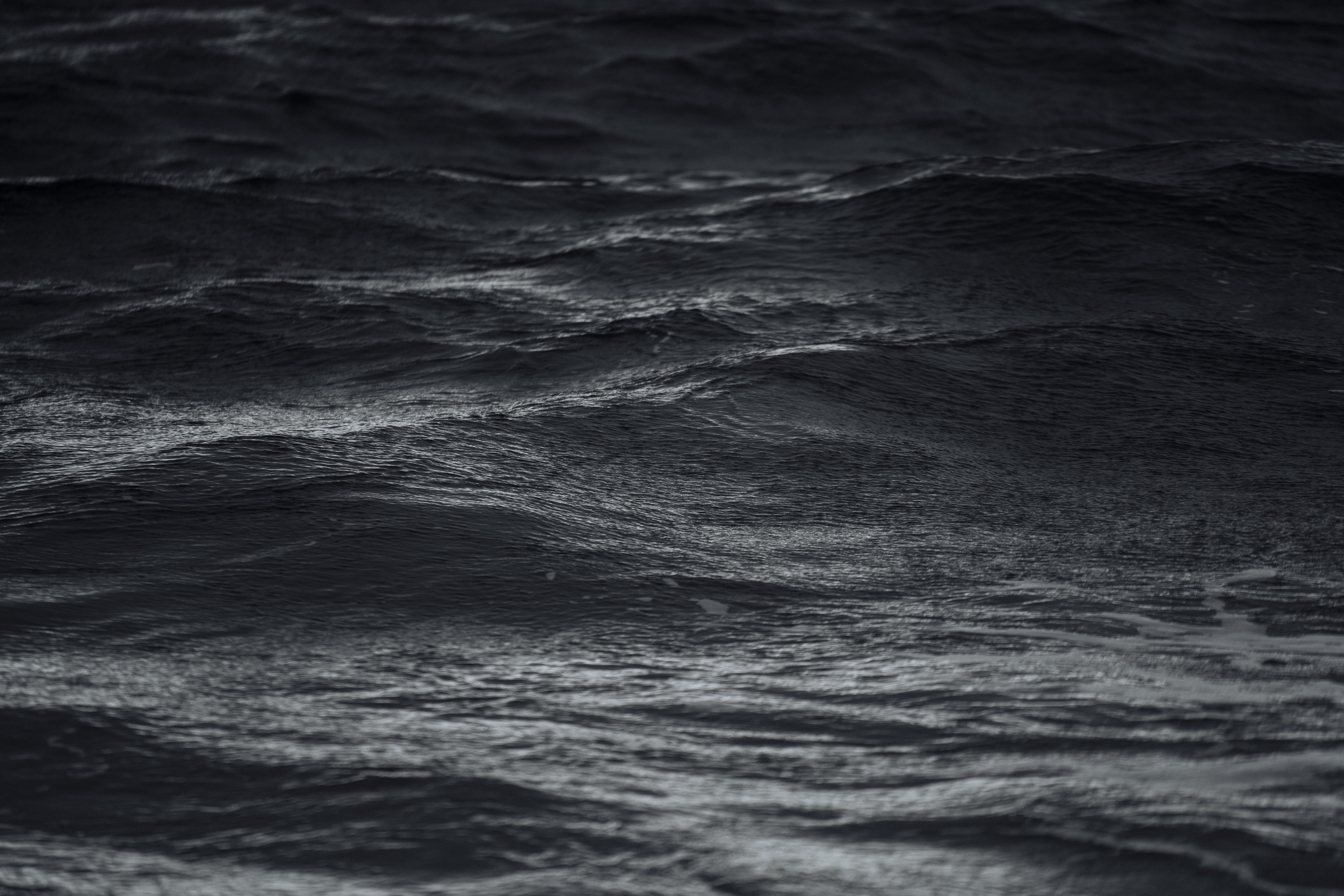 sea, Waves, Monochrome Wallpaper