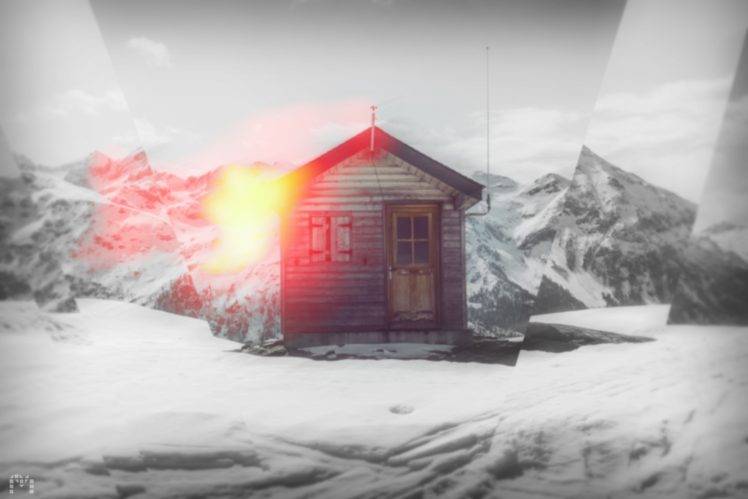 Alps, Snow, Winter, Cold, Mountains, House, Hills HD Wallpaper Desktop Background