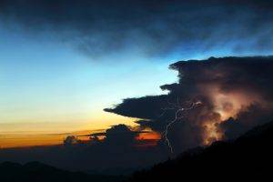 nature, Clouds, Storm, Lightning