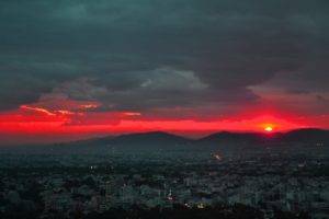 Athens, Greece, Cityscape, Sunset