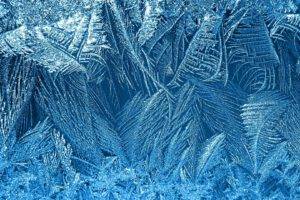 minimalism, Nature, Glass, Winter, Frost, Blue background