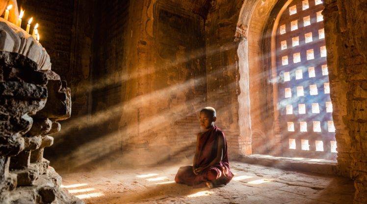monks, Little boy, Photography, Nature, Meditation, Sun rays, Buddhism, Temple, Sunlight HD Wallpaper Desktop Background