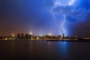 lightning, Nature, New York City, Building