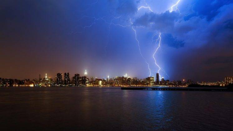 lightning, Nature, New York City, Building HD Wallpaper Desktop Background