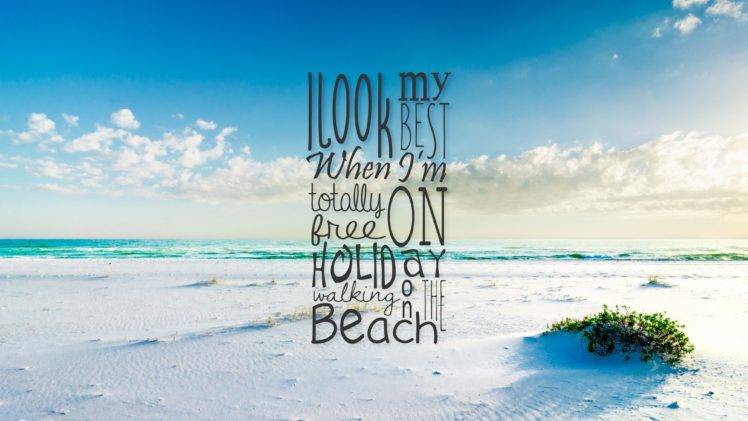 quote, Holiday, Beach, Typography HD Wallpaper Desktop Background