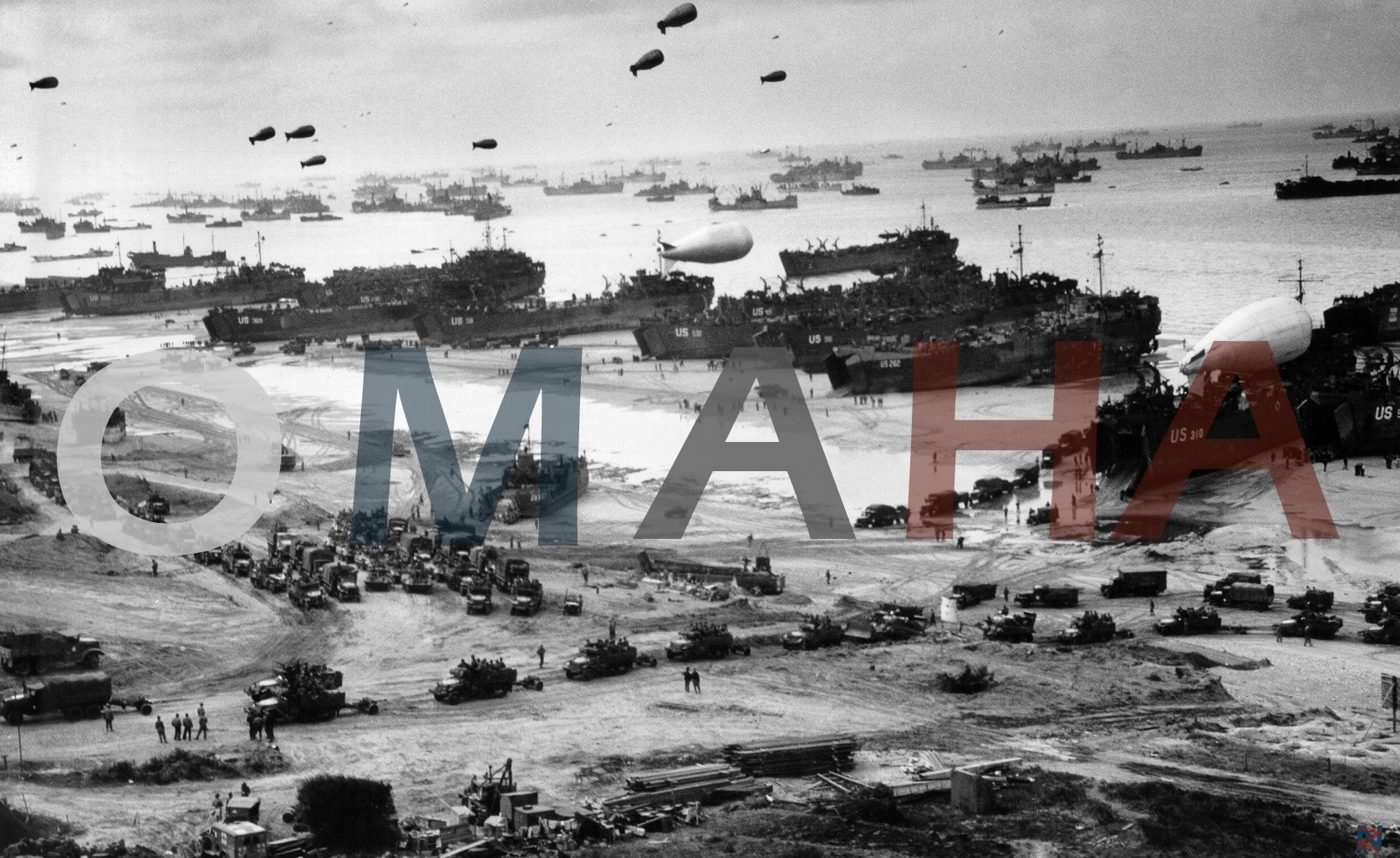 war, World War II, Military, Beach, Typography, Selective coloring, Digital art Wallpaper
